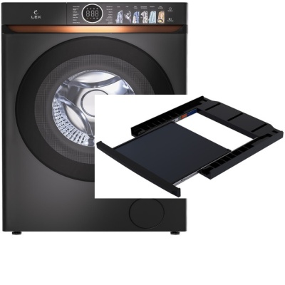 LEX стирка LWM10014BLIDD Lux + сушка LDM10BLD Lux + соед.эл LWM10BL shelf Lux