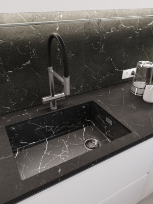 Детальное фото товара: Emar EMB-660(UN) Black Elegant, мойка, нержавеющая сталь, черный