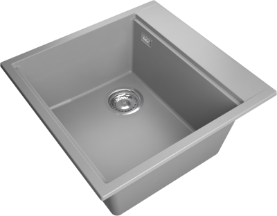 Детальное фото товара: Rivelato TESORO TR-505-L grigio metallizz, мойка, гранит, серый металлик