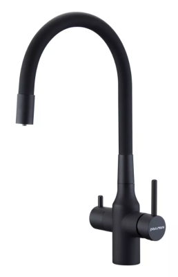 Paulmark SALIX, смеситель, антрацит, черный шланг