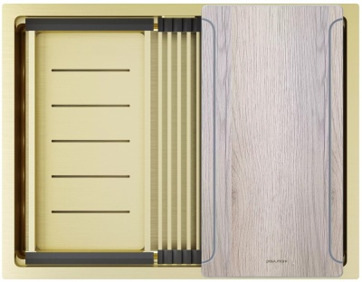 Детальное фото товара: Paulmark NEXT-MULTI SINK 58 UNI, мойка, нержавеющая сталь, светлое золото