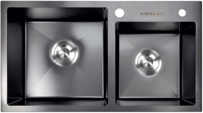 AMALET 7848/1,5-STR-BL, мойка, нержавеющая сталь, графит