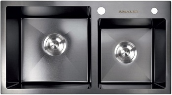 Фото товара: AMALET 7848/1,5-STR-BL, мойка, нержавеющая сталь, графит