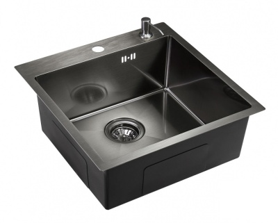 Детальное фото товара: Emar EMB-117A PVD Nano Dark, мойка, нержавеющая сталь, вороненая сталь