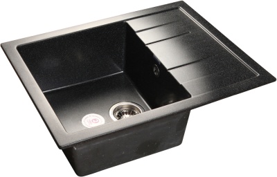 GranFest QUADRO GF-Q-650 L, мойка, мрамор, черный