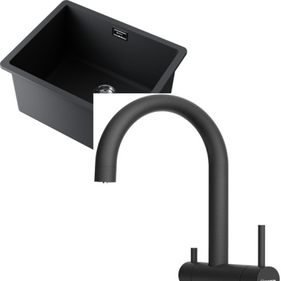 Детальное фото товара: Omoikiri Kata 54-U-BL + Yamada-P-BL черный