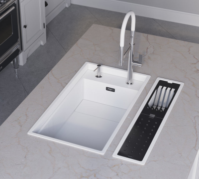 Детальное фото товара: Omoikiri Kinaru Pro 86-U/I WH, мойка, керамика, белый