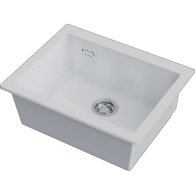 Детальное фото товара: Omoikiri Omishima 60-U-WH Glossy, мойка, керамика, белый глянцевый