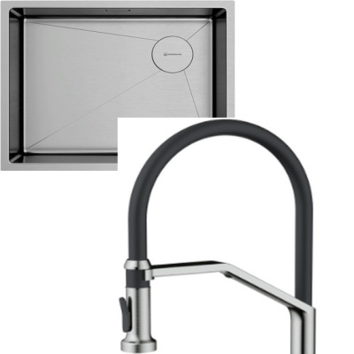 Omoikiri Taki 54-U/IF-IN Side SF + Makkari 2 Plus-SB-BN-BL нержавеющая сталь