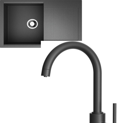 Omoikiri Daisen 78 BL + Shinagawa 2 Plus-BL черный