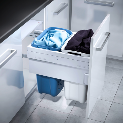 Hailo Laundry Carrier система хранения белья 50, 2х33л белая рама