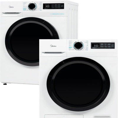 Детальное фото товара: Midea стирка MF11914BS53/W + сушка MD1180BH60/W + соед.эл MSKK-W02