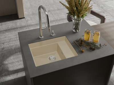 Детальное фото товара: Rivelato NOBILE NB-544-R beige scuro, мойка, гранит, темно-бежевый