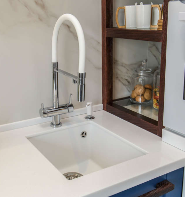 Детальное фото товара: Omoikiri Bosen 38-U-WH, мойка, гранит, белый