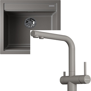 Фото товара: Omoikiri Kitagawa 51-GR + Nagano-P-GR leningrad grey