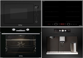 Фото товара: KORTING HIB 68700 B QUADRO + OKB 8481 ESN PYRO + KMI 825 TGN + KCM 9830 BCG