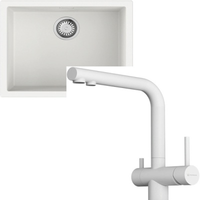 Детальное фото товара: Omoikiri Yamakawa 55T-U/I-WH + Nagano-P-WH белый