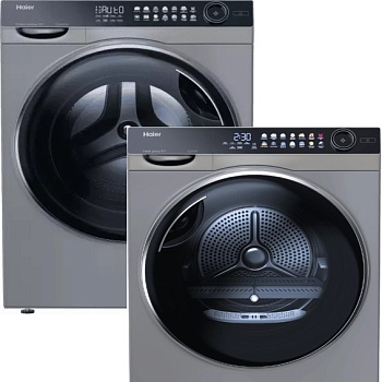 Фото товара: Haier стирка HW100-BD14378S + сушка HD100-A2378S + соед.эл CKS-1
