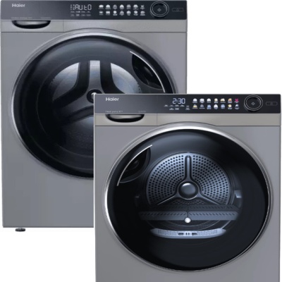 Haier стирка HW100-BD14378S + сушка HD100-A2378S + соед.эл CKS-1