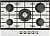 Фото товара: HIBERG VM 7155 W газовая поверхность