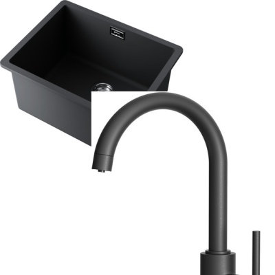 Omoikiri Kata 54-U-BL + Shinagawa 2 Plus-BL черный