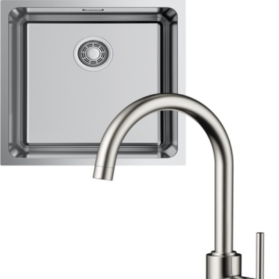 Omoikiri Tadzava 44-U-IN Quadro + Shinagawa-BN нержавеющая сталь