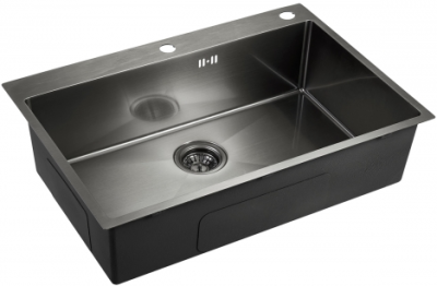 Детальное фото товара: Emar EMB-125A PVD Nano Dark, мойка, вороненая сталь