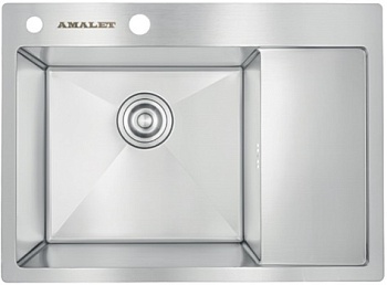 Фото товара: AMALET 6548L-STR-ST, мойка, нержавеющая сталь, сатин