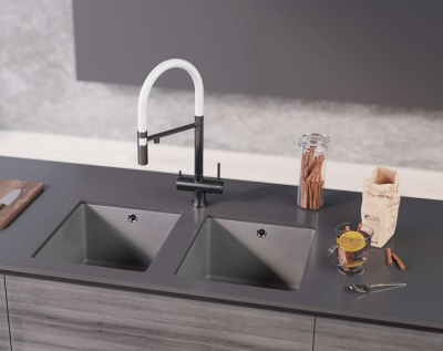 Детальное фото товара: Omoikiri Bosen 38-U-WH, мойка, гранит, белый