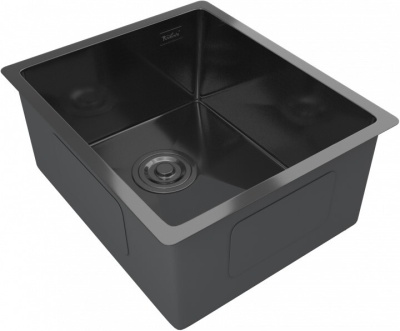 Детальное фото товара: Rivelato RINOX 3844 UN PVD black, мойка, нержавеющая сталь, черный