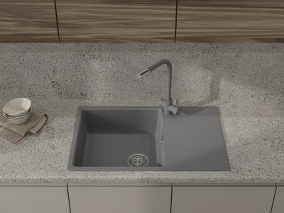 Детальное фото товара: GranFest URBAN 678L, мойка, гранит, темно-серый