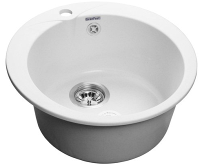 Детальное фото товара: GranFest RONDO GF-R-480, мойка, мрамор, иней