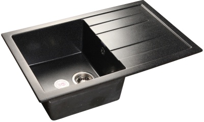 GranFest QUADRO GF-Q-780 L, мойка, мрамор, черный