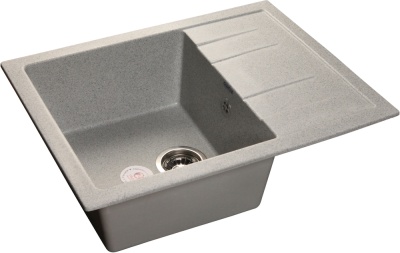 GranFest QUADRO GF-Q-650 L, мойка, мрамор, серый