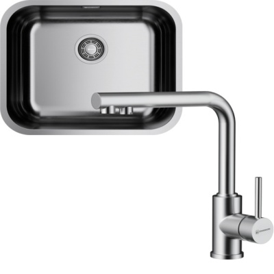 Omoikiri Omi 54-U/IF-IN + Nakagawa 2 Plus-BN нержавеющая сталь