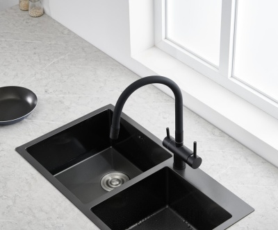 Детальное фото товара: Emar EC-3015 Black, смеситель, черный