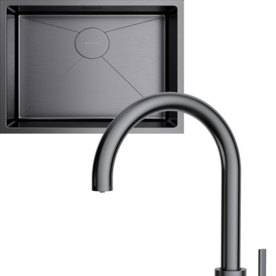 Omoikiri Taki 54-U/IF-GM + Okawa 2 Plus-GM вороненая сталь