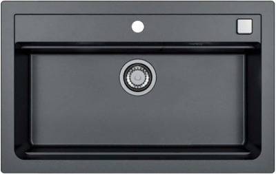 ALVEUS GRANITAL ATROX 40 CARBON - G91, мойка, гранит, черный в комплекте с сифоном 1132823)