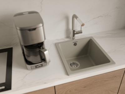 Детальное фото товара: Rivelato LEDRO 9022203, смеситель, гранит, топаз 703 хром