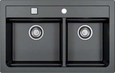 ALVEUS GRANITAL ATROX 50 CARBON - G91, мойка, гранит, черный (в комплекте с сифоном 1132822)
