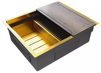 Детальное фото товара: Paulmark NEXT-MULTI SINK 54 UNI, мойка, нержавеющая сталь, брашированное золото