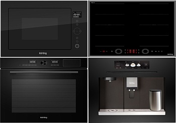 Фото товара: KORTING HIB 68700 B QUADRO + OKB 1650 GN STEAM + KMI 825 TGN + KCM 9830 BCG