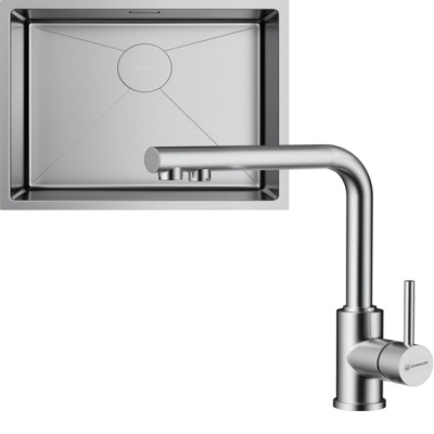 Omoikiri Taki 54-U/IF-IN + Nakagawa 2 Plus-BN нержавеющая сталь