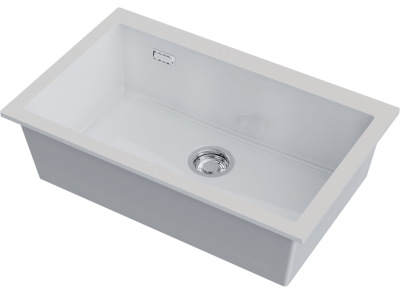 Детальное фото товара: Omoikiri Omishima 76-U-WH Glossy, мойка, керамика, белый глянцевый